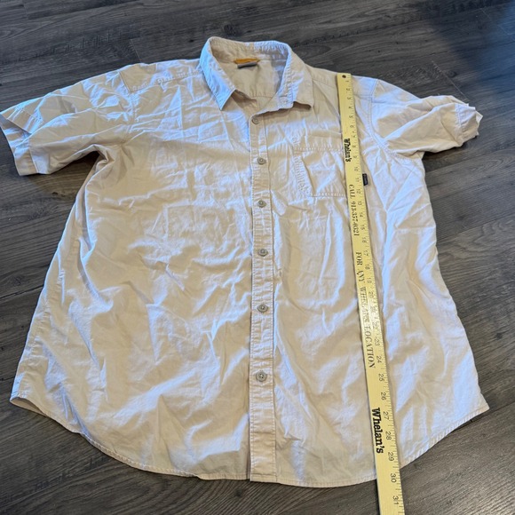Columbia Mens XL Short Sleeve Button Down Shirt Beige Tan Cotton AM7619 Outdoor - Picture 5 of 8